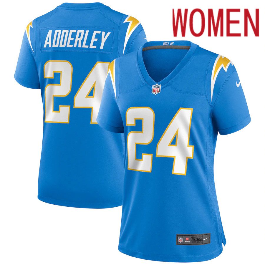 Women Los Angeles Chargers #24 Nasir Adderley Nike Powder Blue Game NFL Jersey->women nfl jersey->Women Jersey